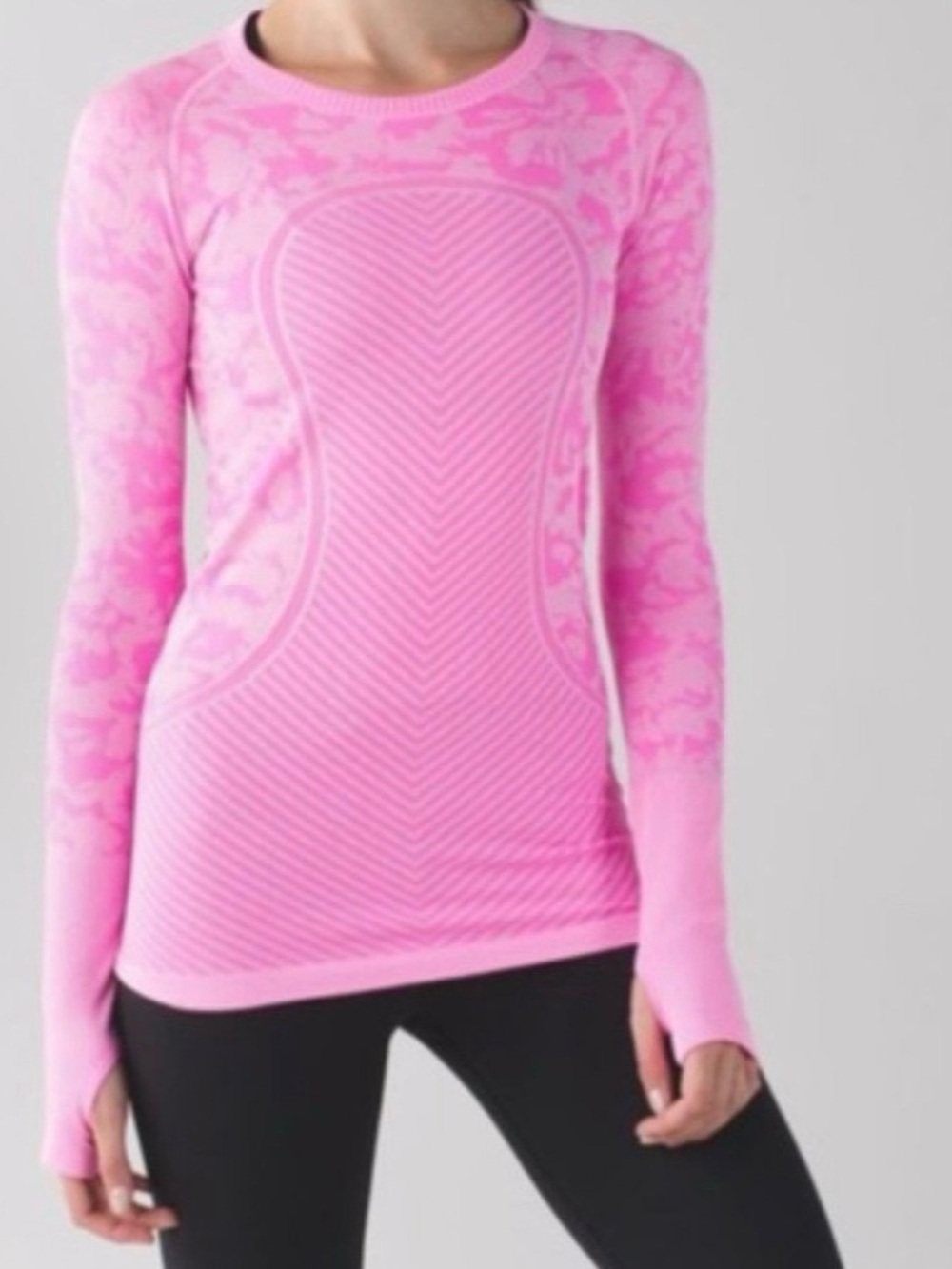 lululemon athletica Pink Seamless Long-Sleeve Performance Top